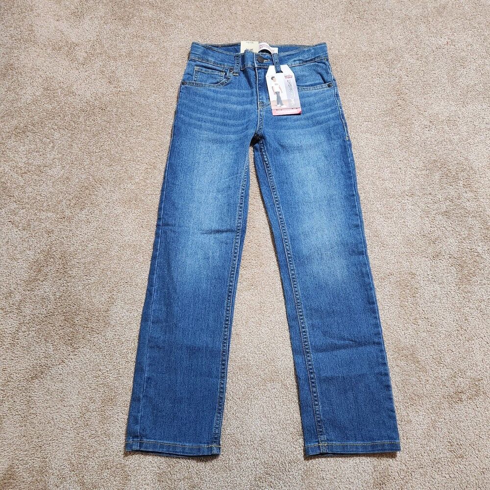 Levi's 514 Jeans Boys 8 24X25 Performance Straight Leg Adjustable Waist NWT